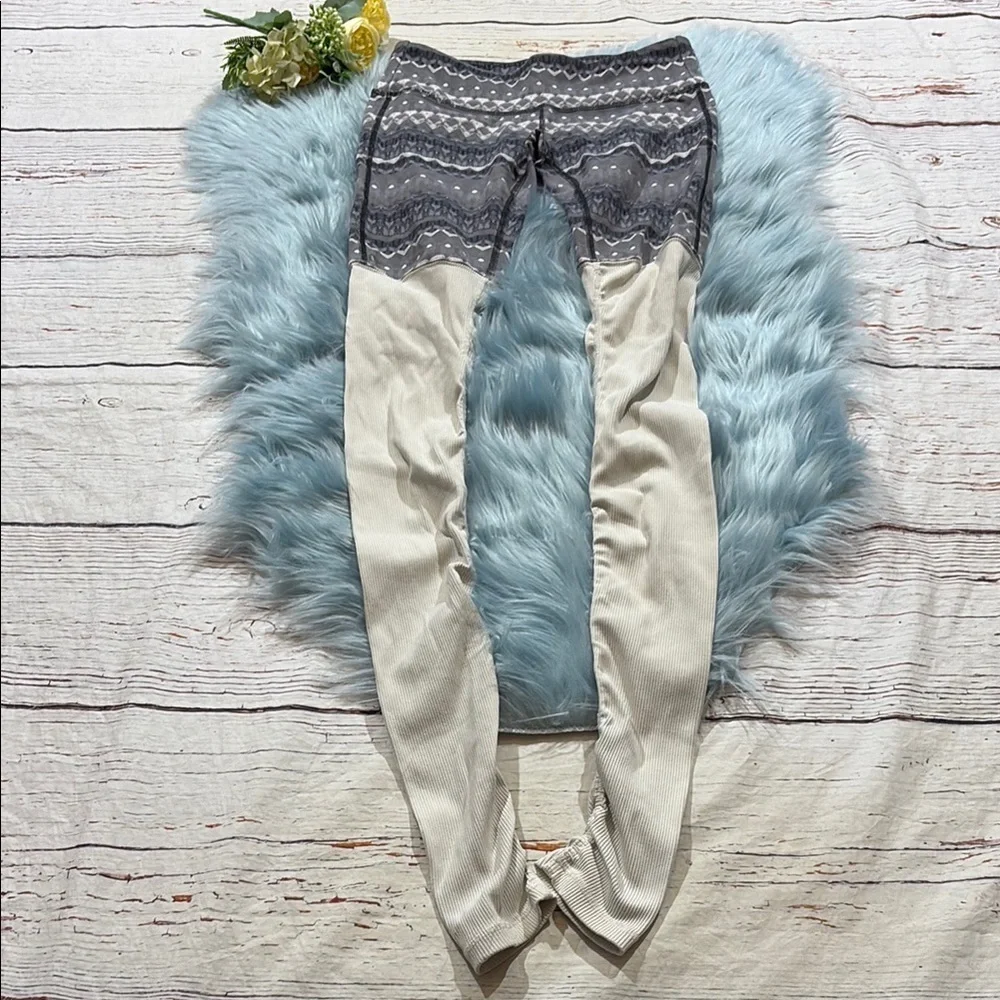ALO YOGA Goddess Neutral Fair Isle Prism Leggings Low Rise Sz S